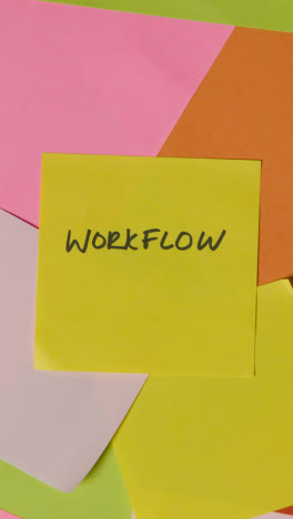 Vertical-Video-Business-Concept-Of-Revolving-Sticky-Notes-With-Workflow-Written-On-Top-Note